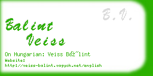 balint veiss business card